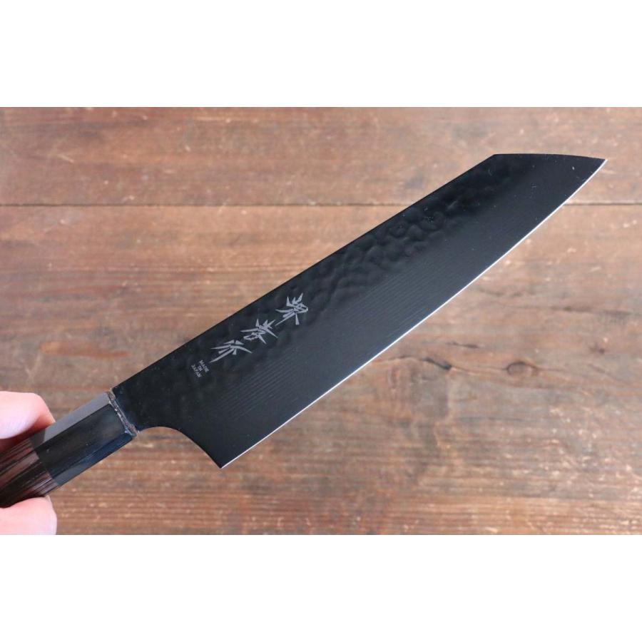 No.01387 包丁　牛刀　本焼　富士山波紋残月波紋　スウェーデン鋼k120 No.01387 包丁 牛刀 本焼 富士山波紋残月波紋 スウェーデン鋼