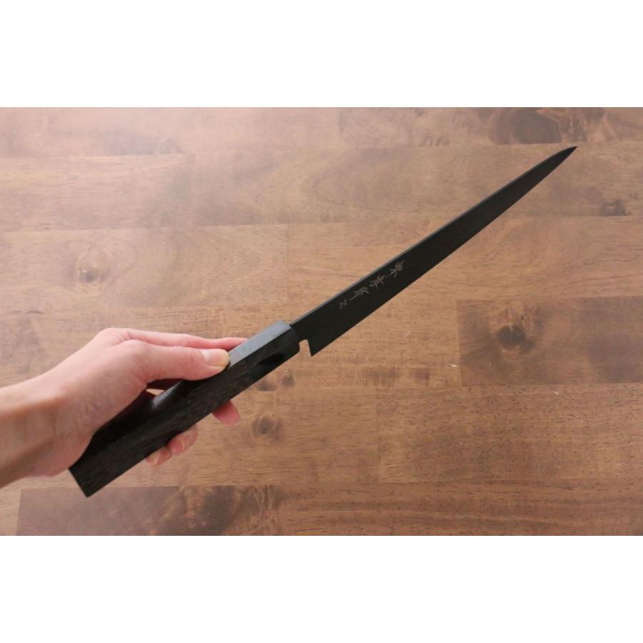 堺孝之 黒影VG-10 テフロン加工筋引包丁 240mm 樫の木漆塗り(皇