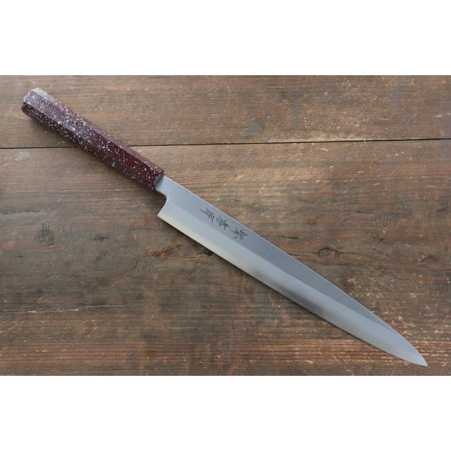 堺 孝行 なないろ INOX モリブデン鋼 柳刃包丁 和包丁 270mm ABS樹脂(ウルミ銀石目)柄