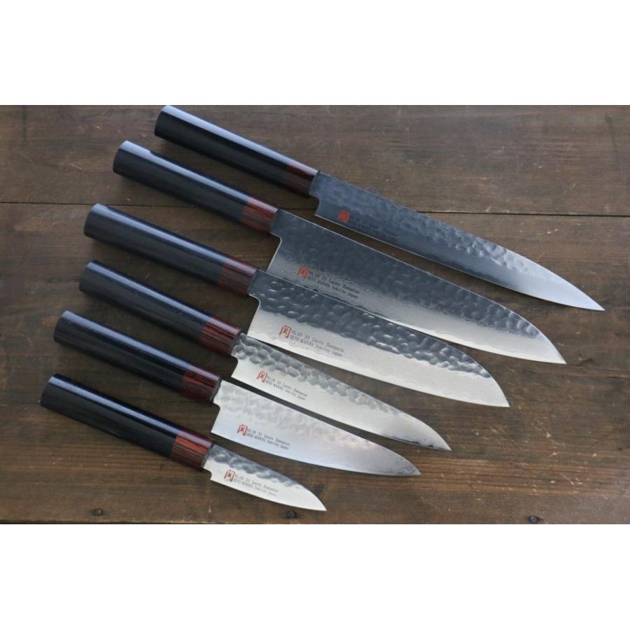 伊勢屋 V金10号 ダマスカス ペティナイフ 80mm ペティナイフ 150mm 牛刀包丁 小三徳包丁 三徳包丁 柳刃包丁 セット Supersport Tn