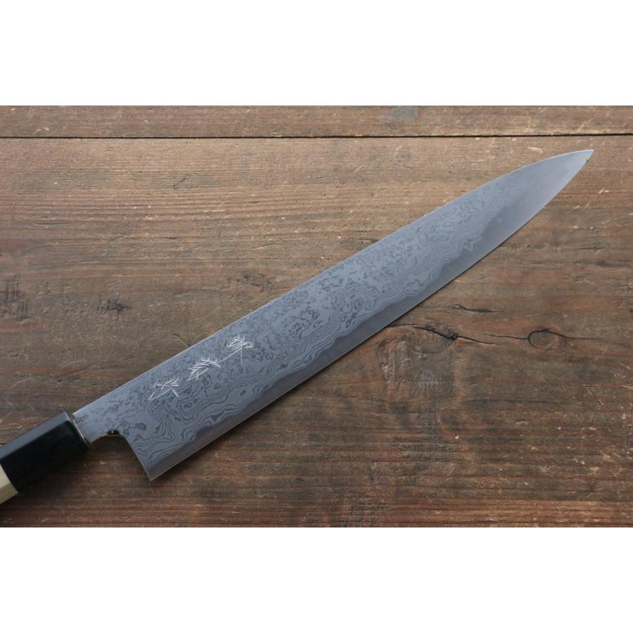 堺 菊守 青一鋼 ダマスカス 筋引包丁 270mm 朴柄 : 清助刃物 - 通販
