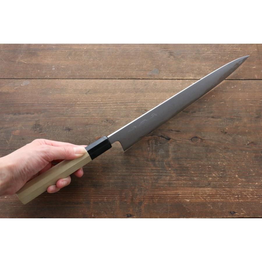 堺 菊守 青一鋼 ダマスカス 筋引包丁 270mm 朴柄 : 清助刃物 - 通販