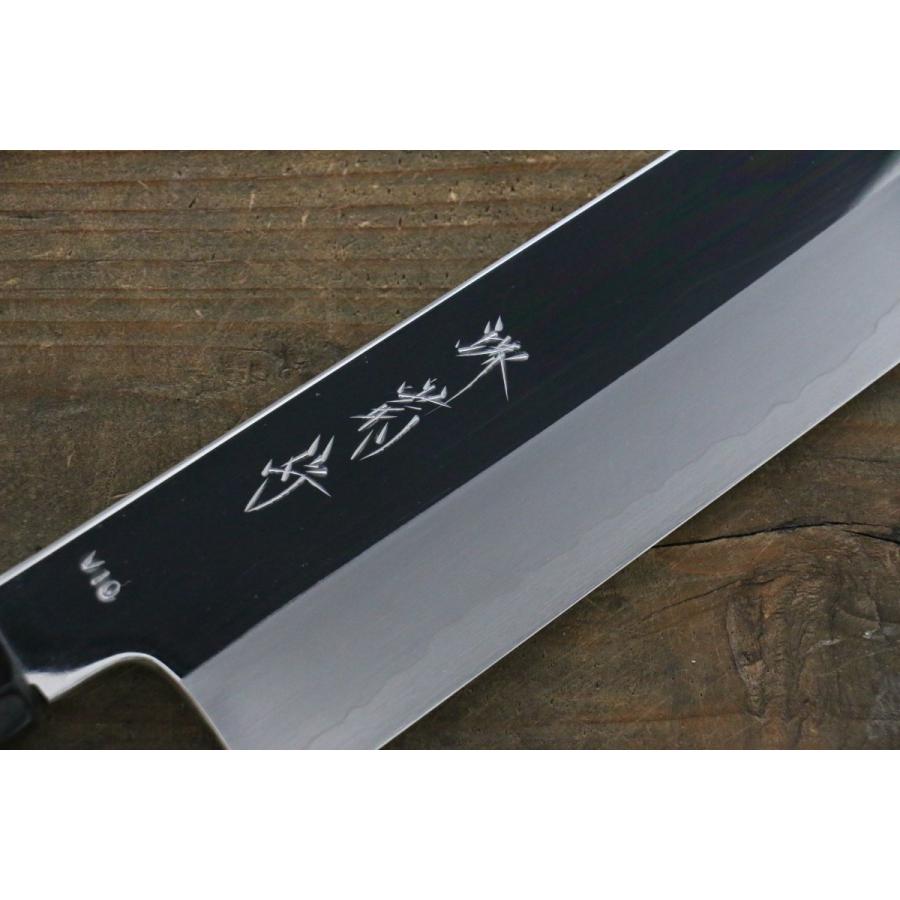 堺 菊守 V金10号 鏡面仕上げ 牛刀包丁 240mm 黒檀柄 : 清助刃物 - 通販