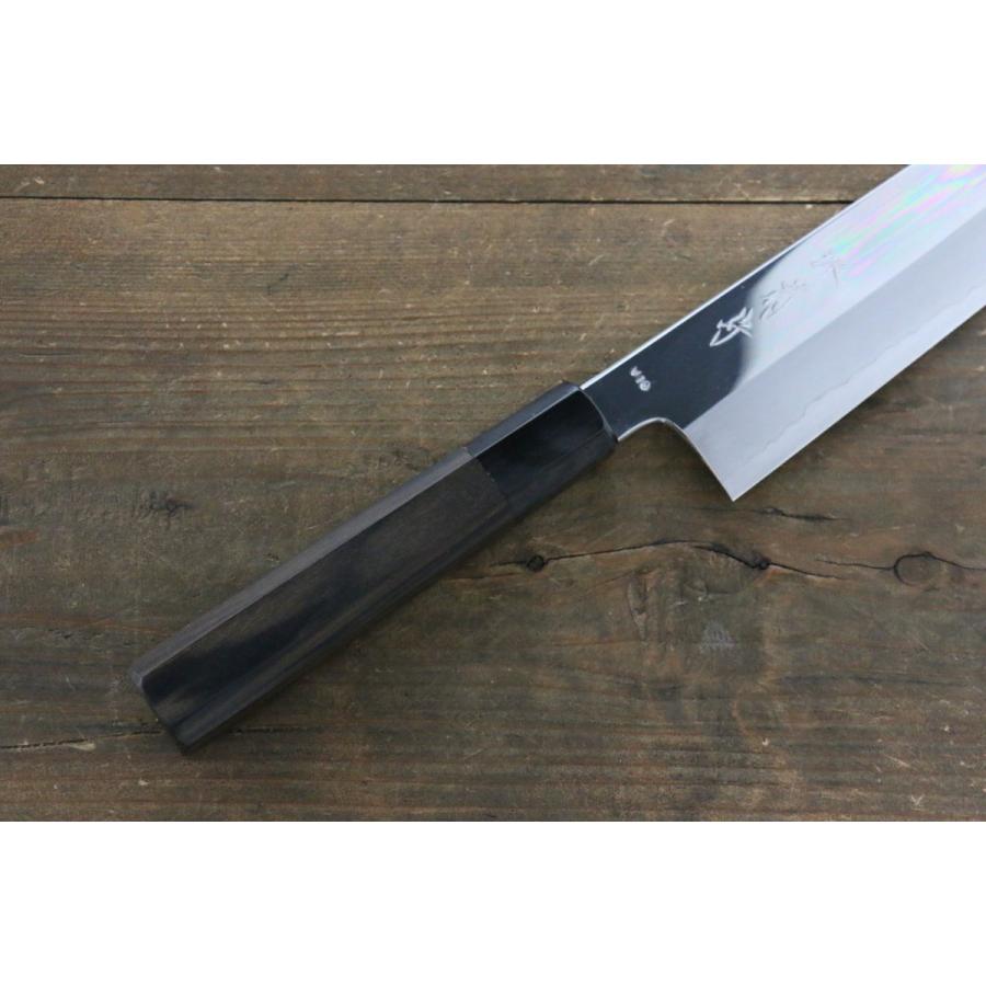 堺 菊守 V金10号 鏡面仕上げ 牛刀包丁 240mm 黒檀柄 : 清助刃物 - 通販