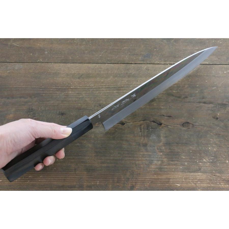 堺 菊守 V金10号 鏡面仕上げ 牛刀包丁 240mm 黒檀柄 : 清助刃物 - 通販