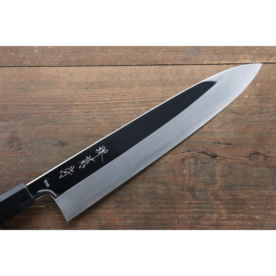 堺 菊守 V金10号 鏡面仕上げ 牛刀包丁 270mm 黒檀柄 : 清助刃物 - 通販
