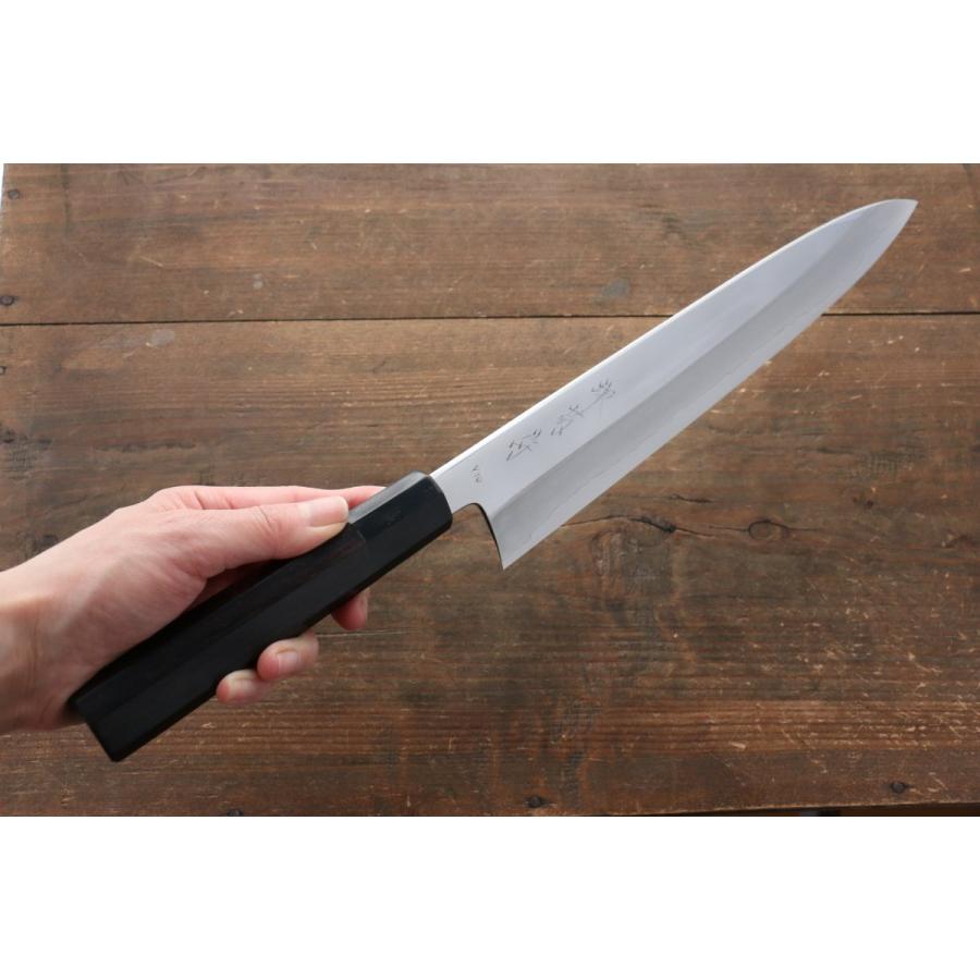 堺 菊守 V金10号 鏡面仕上げ 牛刀包丁 270mm 黒檀柄 : 清助刃物 - 通販