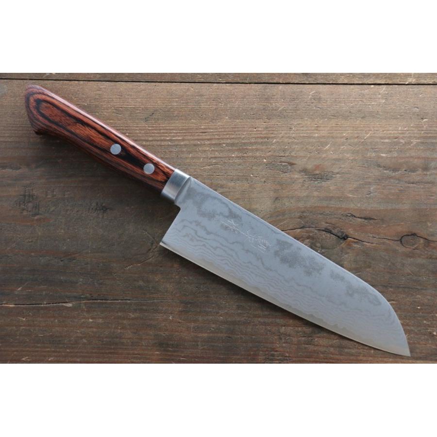 訓平 鍛造 V金1号 ダマスカス 三徳包丁 和包丁 170mm マホガニー柄 | 