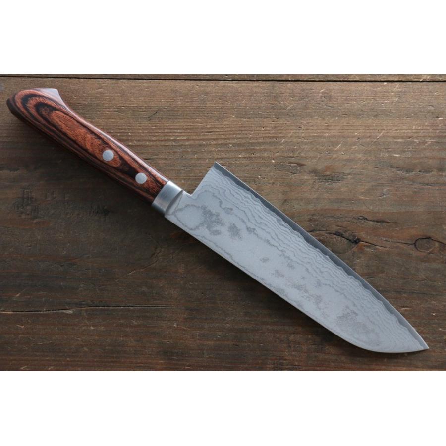 訓平 鍛造 V金1号 ダマスカス 三徳包丁 和包丁 170mm マホガニー柄 |  | 01