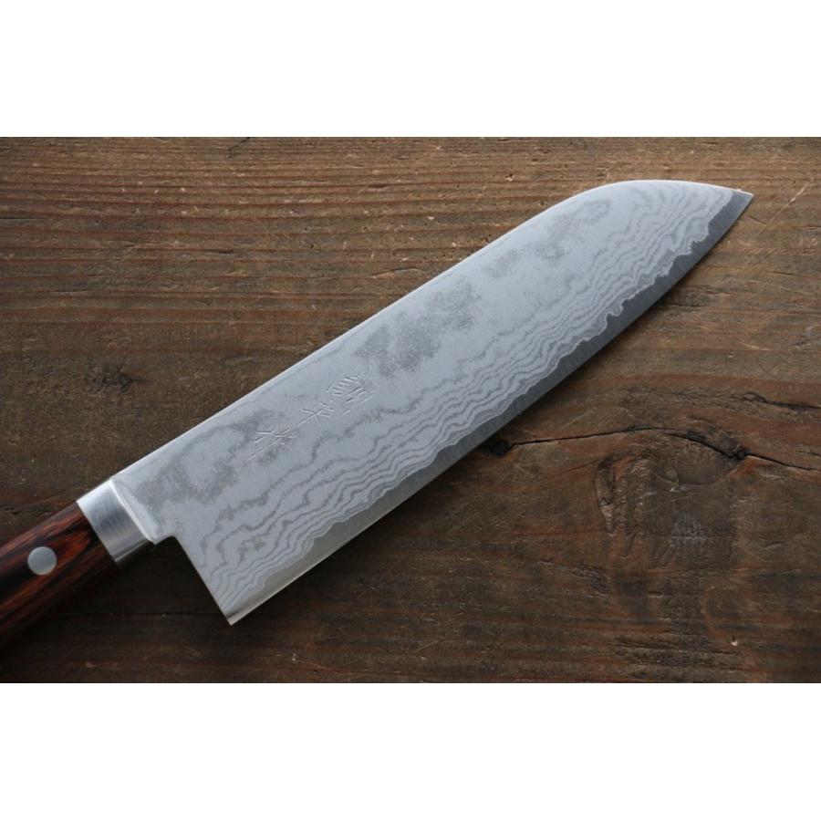 訓平 鍛造 V金1号 ダマスカス 三徳包丁 和包丁 170mm マホガニー柄 |  | 02