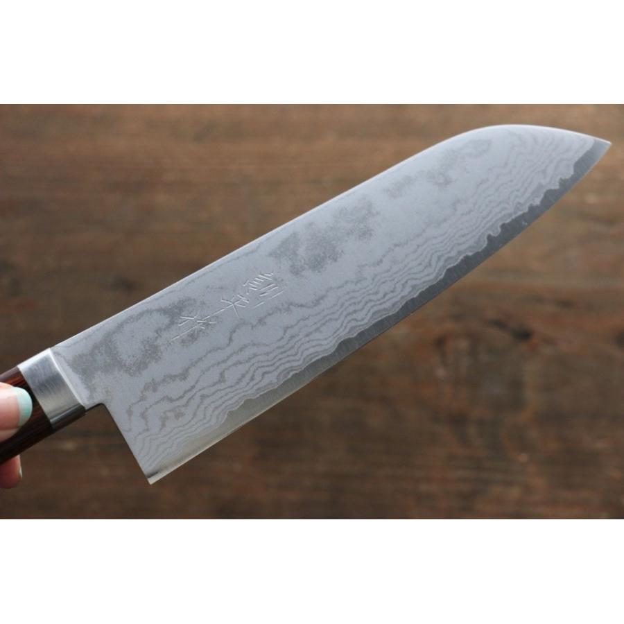 訓平 鍛造 V金1号 ダマスカス 三徳包丁 和包丁 170mm マホガニー柄 |  | 04