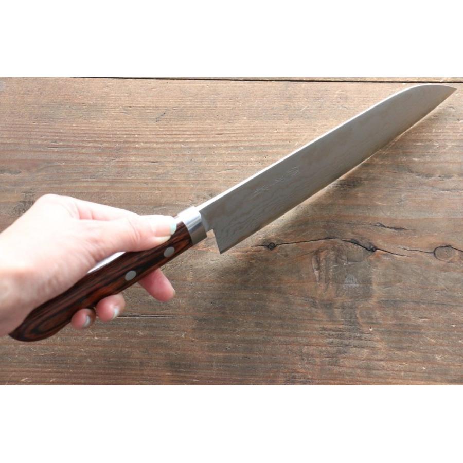 訓平 鍛造 V金1号 ダマスカス 三徳包丁 和包丁 170mm マホガニー柄 |  | 08