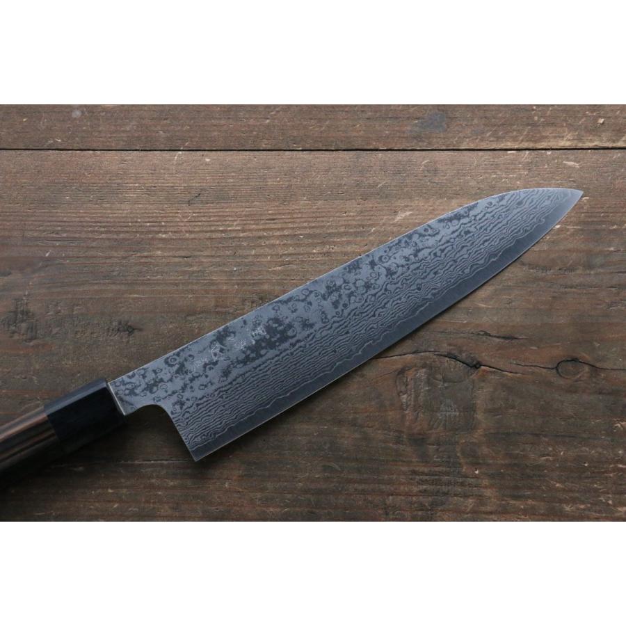越前打刃物 黒崎真作 三徳 瑞風 ダマスカス33層仕上げ 165mm 越前打刃物 瑞風 ダマスカス33層仕上げ V10鋼 槌目打ち