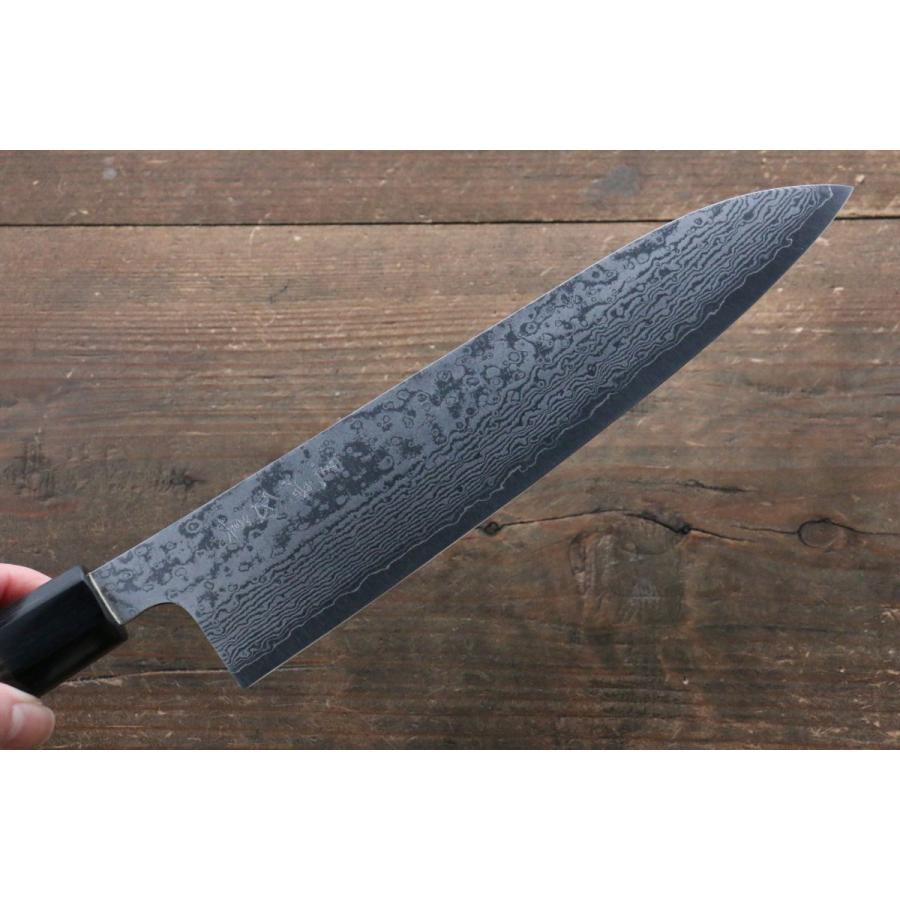 黒崎 真 V金10号 ダマスカス 牛刀包丁 210mm 黒檀柄 : 清助刃物