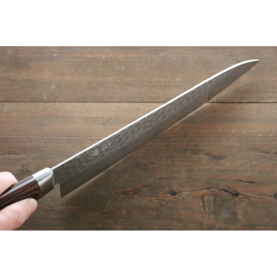 清助 VG10 17層 ダマスカス 牛刀包丁 240mm マホガニー柄 : 清助