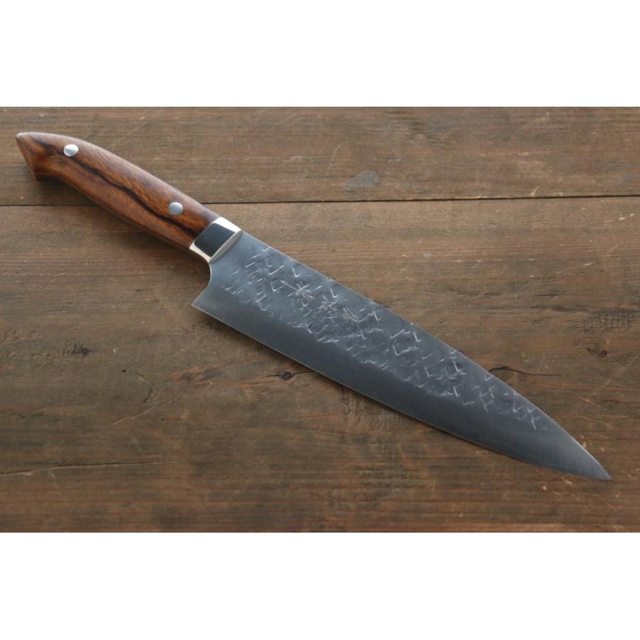 超人気 清助刃物佐治 武士 SRS13 鎚目 牛刀包丁 210mm アイアンウッド