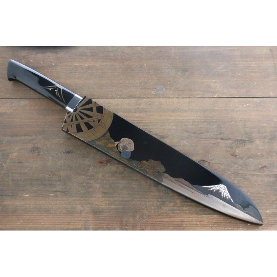 佐治 武士 有色ダマスカス 牛刀包丁 270mm 蒔絵