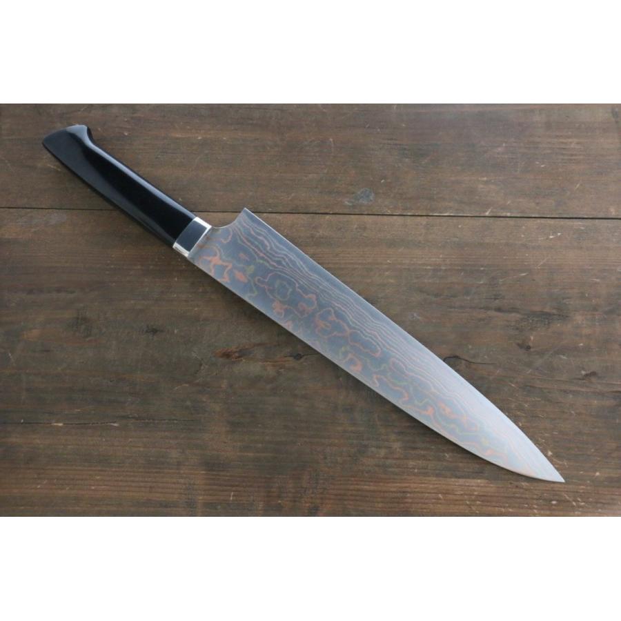 最安値❕ 佐治 武士 有色ダマスカス 牛刀包丁 270mm 蒔絵 【FKP2480991902】(89586円)