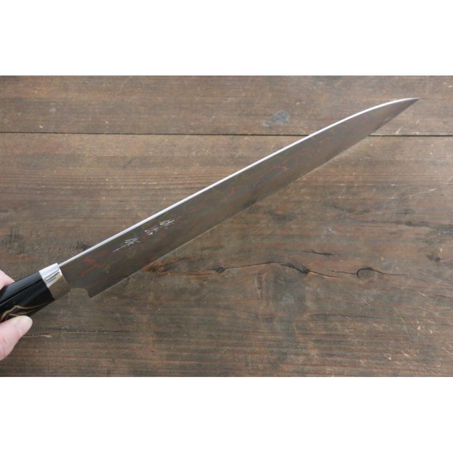 最安値❕ 佐治 武士 有色ダマスカス 牛刀包丁 270mm 蒔絵 【FKP2480991902】(89586円)