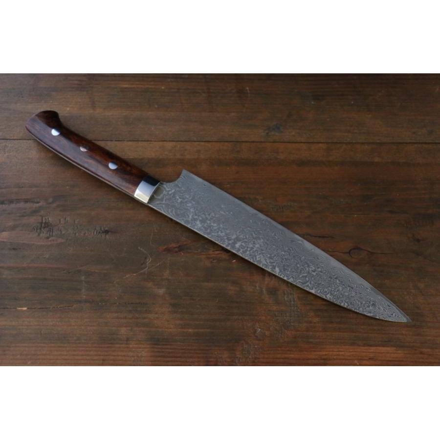 佐治 武士 R2/SG2 黒ダマスカス 牛刀包丁 210mm アイアンウッド柄