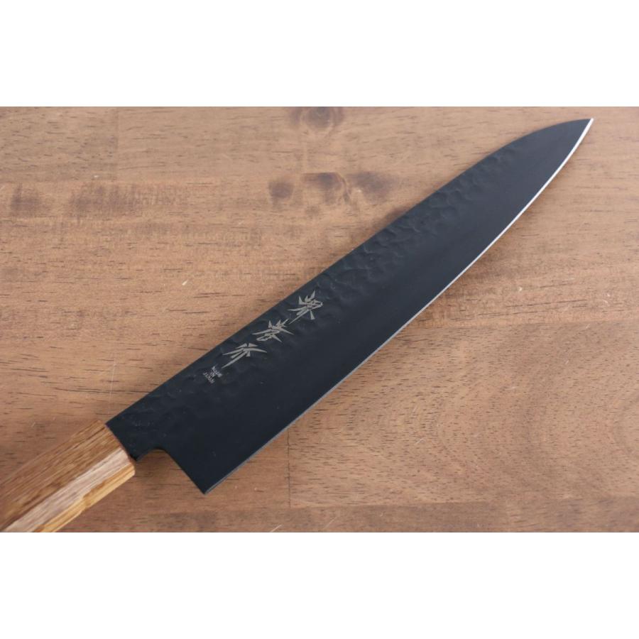 堺 孝行 黒影 V金10号 鎚目 テフロン加工 牛刀包丁 和包丁 210mm 樫焼