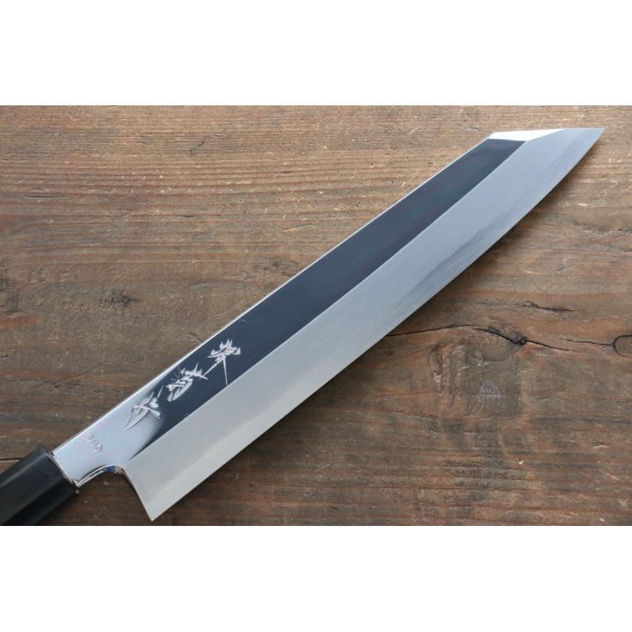 全鋼　全鏡面　VG10 切付け柳　九寸五分 堺 菊守 V金10号 鏡面仕上げ 切付包丁 240mm 朴柄 : 清助刃物