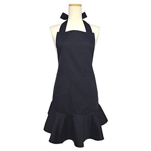 高知インター店 フリルエプロン 日本製 無地 かわいい シンプル 濃紺 レディース おしゃれ 冠婚葬祭 ダークネイビー 限定価格セール Turningheadskennel Com