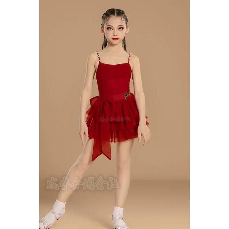 キッズダンス 可愛い 社交ダンス ドレス 2点セット 子供 ラテンドレス