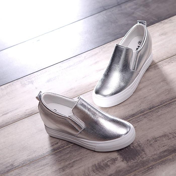 スリッポン大人ファッション インヒールスリッポン ウェッジヒール厚底