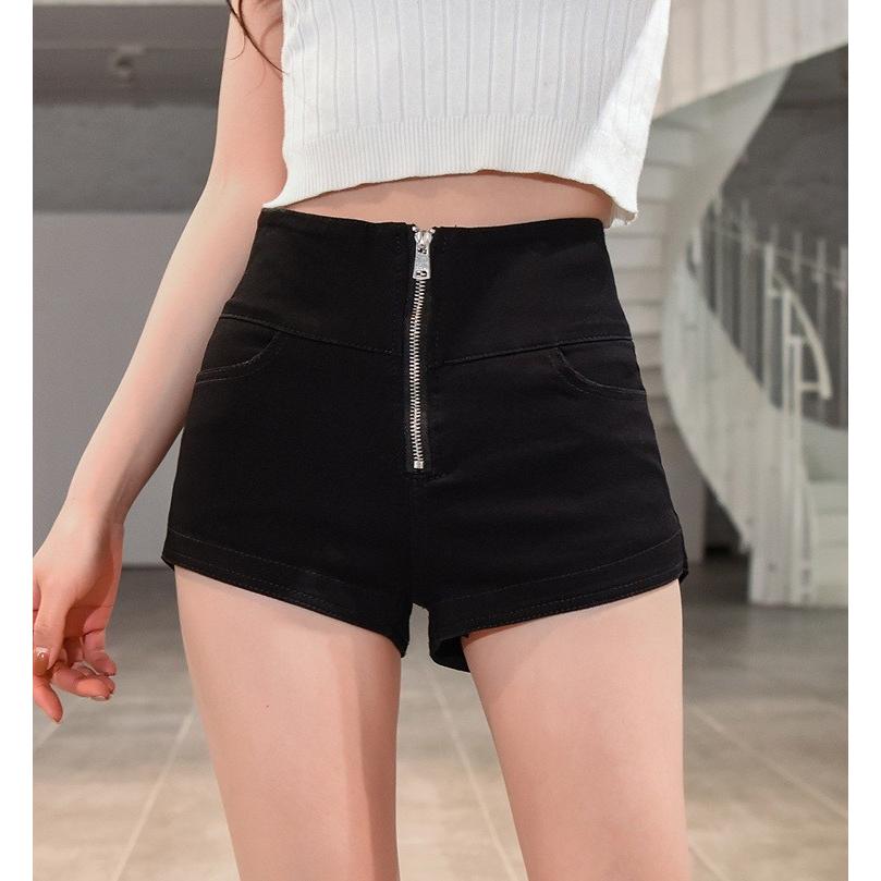 タイト 裾ロールアップ デニムパンツ ショートパンツ レディース ハイウエスト ミニ丈 ホットパンツ マイクロミニ 短パン 無地 ボトムス ジーンズ 女性 セクシー 100 安い