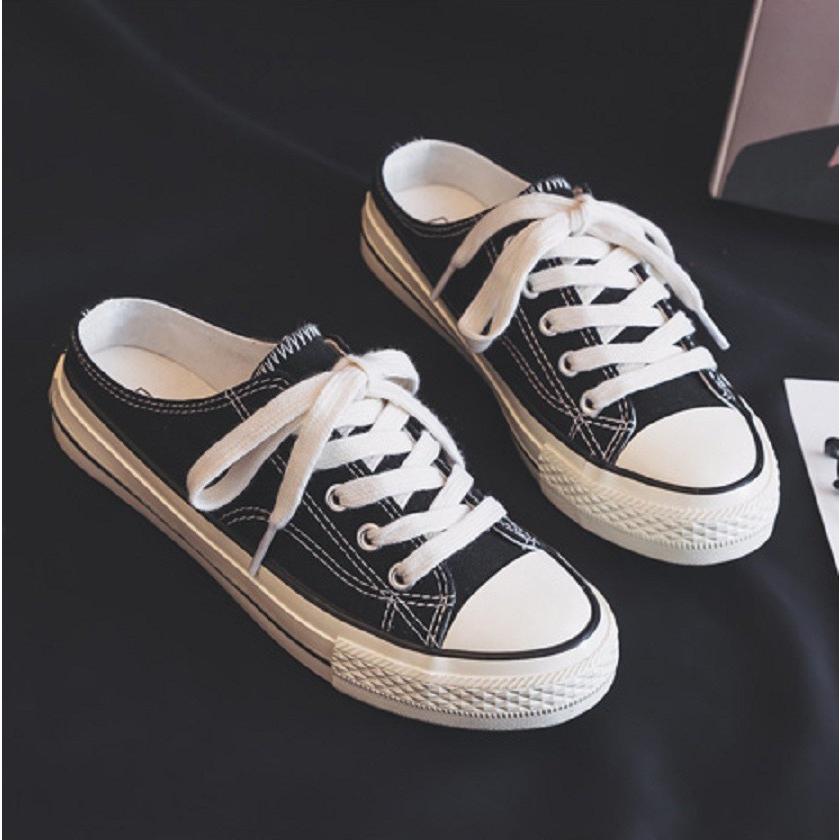 かかとなしサンダル スニーカー レディース キャンバス靴 ローカットシューズ レースアップ スリッポン スリッパ 女性用 歩きやすい 美脚 普段履き 4色 1750 4864 成宇合同会社 通販 Yahoo ショッピング