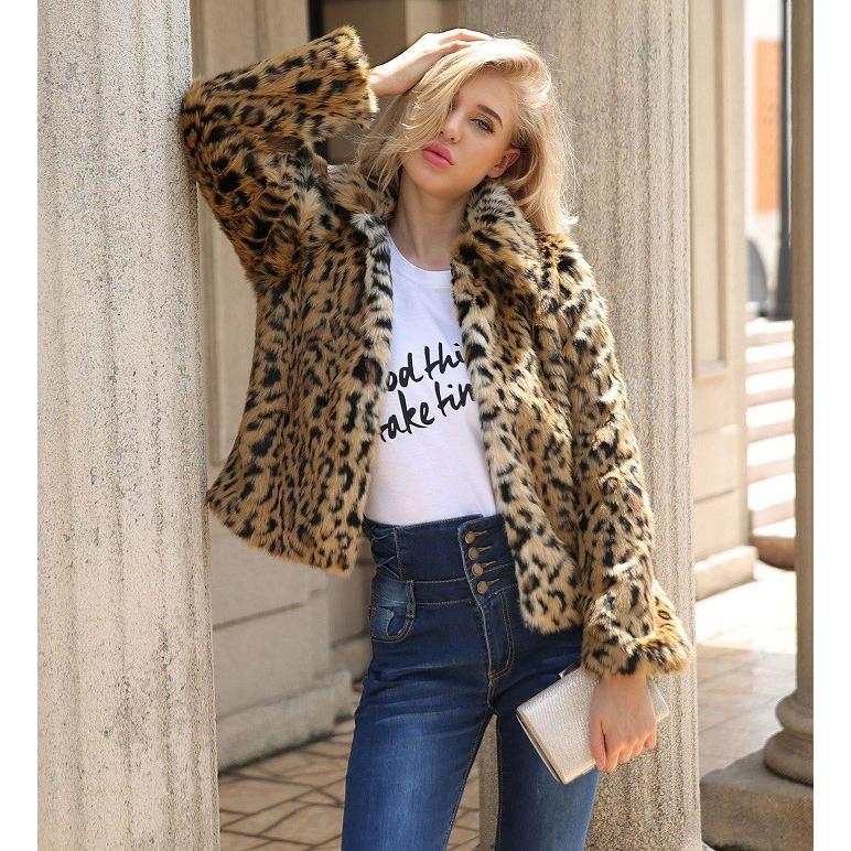 レオパード柄ファーショートジャケット 大人気につき新色追加！】B-3 レオパードボリュームファーコート ／ B