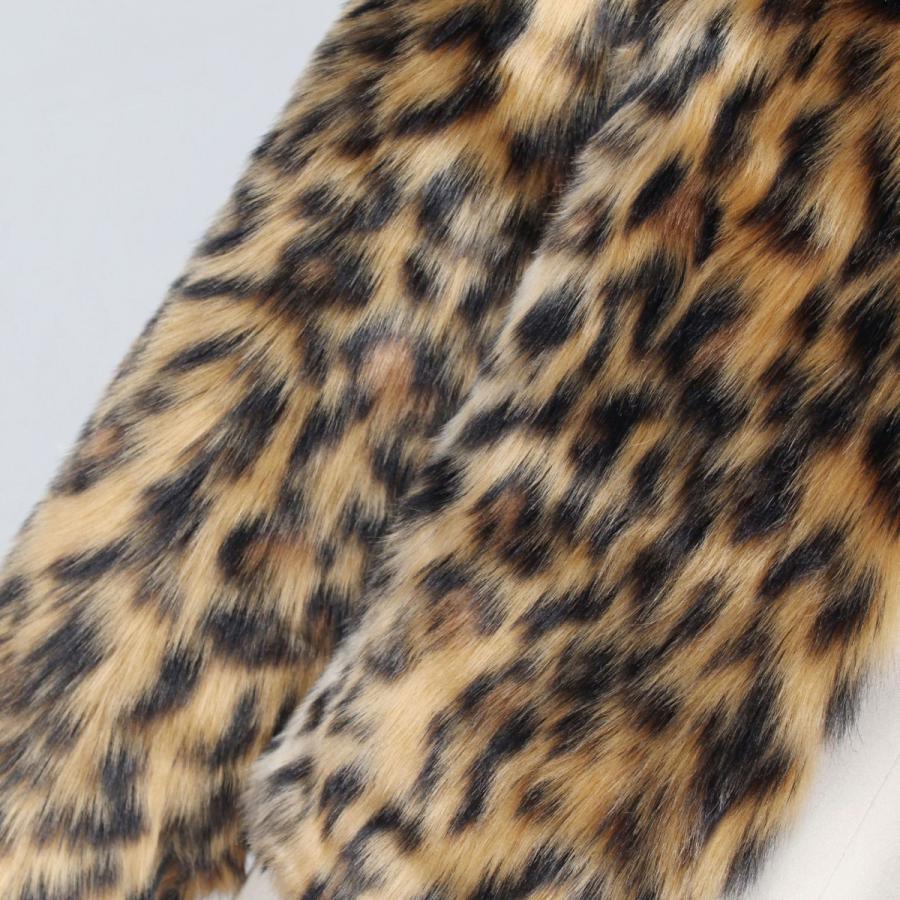 ファージャケット 毛皮 ヒョウ柄 楽天市場】ファーコート ショート丈 レディース フェイク エコファー