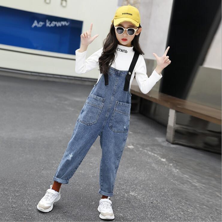 デニム オーバーオール サロペット 子供服 キッズ 女の子 女児 ダメージ ロングパンツ 長ズボン ポケット付き ボトムス カジュアル 通園通学 可愛い おしゃれ 1790 5236 成宇合同会社 通販 Yahoo ショッピング