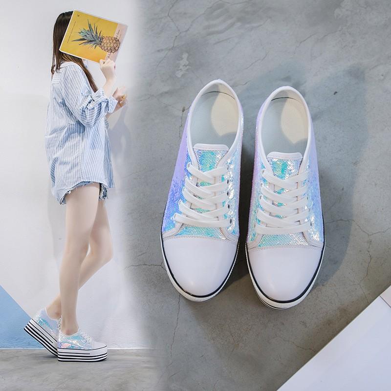 スニーカー レディース インヒール 厚底 9cm ウエッジソール ウォーキングシューズ スポーツ 運動靴 スパンコール キラキラ 美脚 歩きやすい 疲れない 1790 5959 成宇合同会社 通販 Yahoo ショッピング