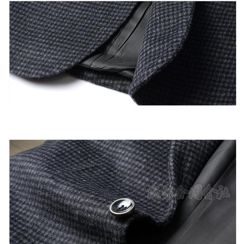 銀ボタン　カシミヤ混　Belvest　テーラードジャケット　44 チェック チェック柄 スーツ テーラードジャケット メンズ 冬 秋冬ジャケット