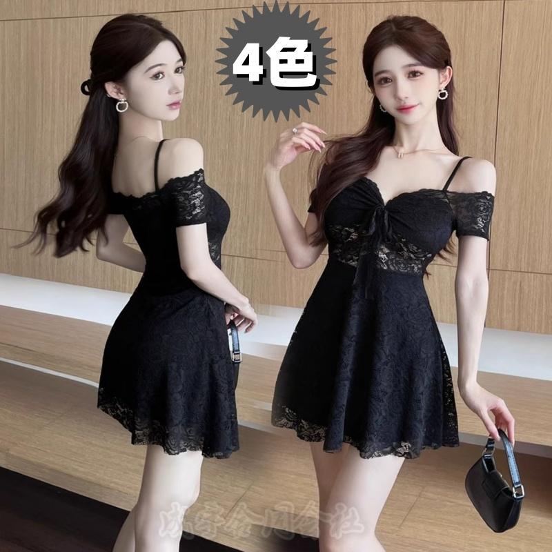 Aラインワンピース Vネック 胸元 キャミワンピース レディース ミニ