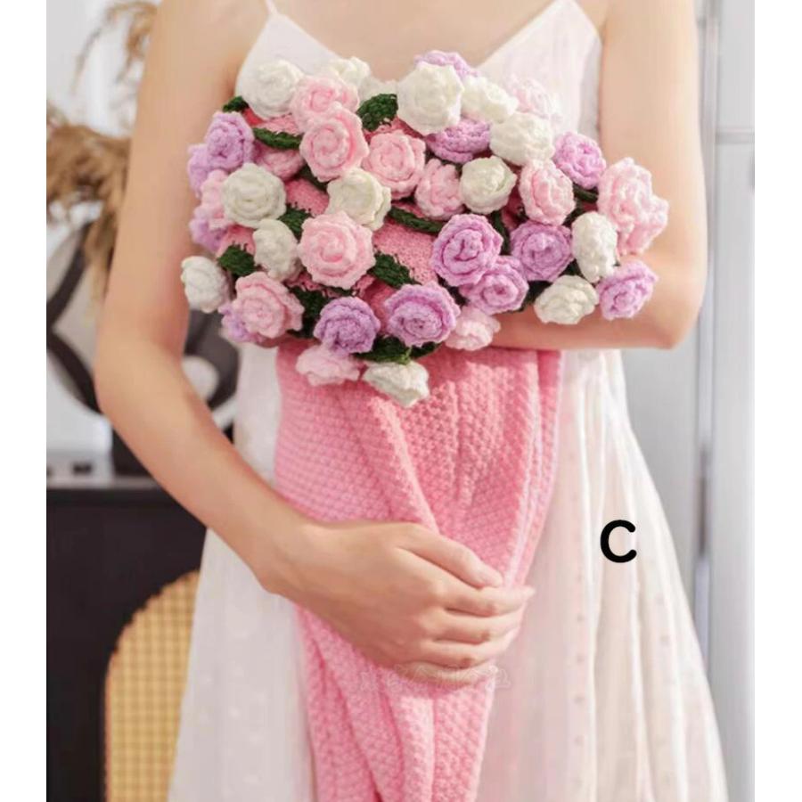 花束ブランケット 贈り物 お礼 お返し 可愛い 手編みブーケ