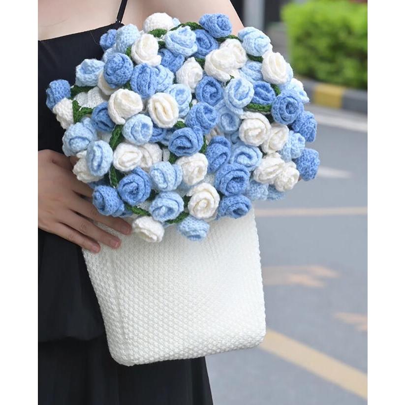 花束ブランケット バラ 水色系 約75cm 花束ブランケット 誕生日 母の日ギフト 贈り物 お礼 お返し 可愛い