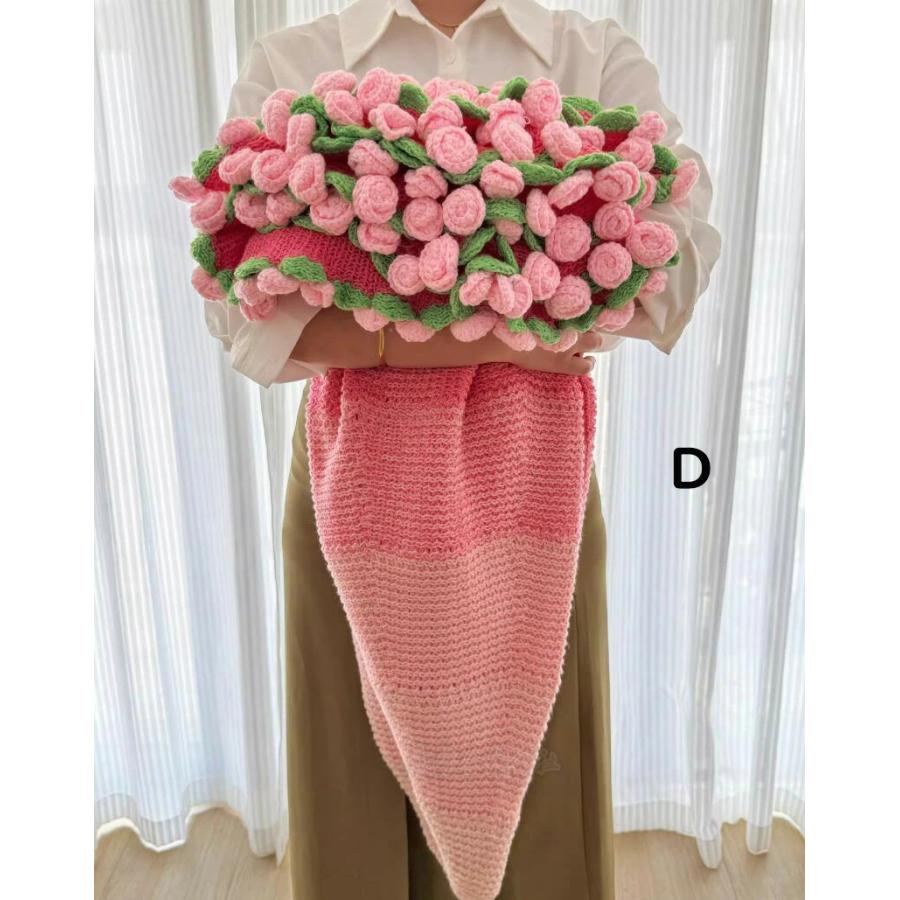花束ブランケット 約120CM 160CM 贈り物 お礼 可愛い 手編み薔薇 バラ
