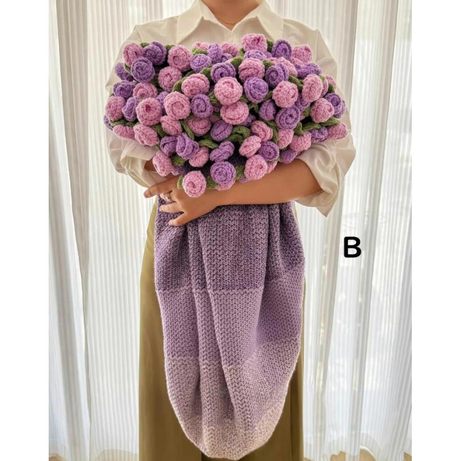 花束ブランケット 約120CM 160CM 贈り物 お礼 可愛い 手編み薔薇 バラ