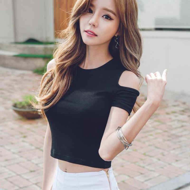 ヘソ出しトップス Tシャツ 半袖ブラウス 肩出し 肩見せ Tシャツ カットソー ファッション セクシーtシャツ 夏 カジュアル 着痩せ シンプル スレンダーライン Ab 4000 成宇合同会社 通販 Yahoo ショッピング