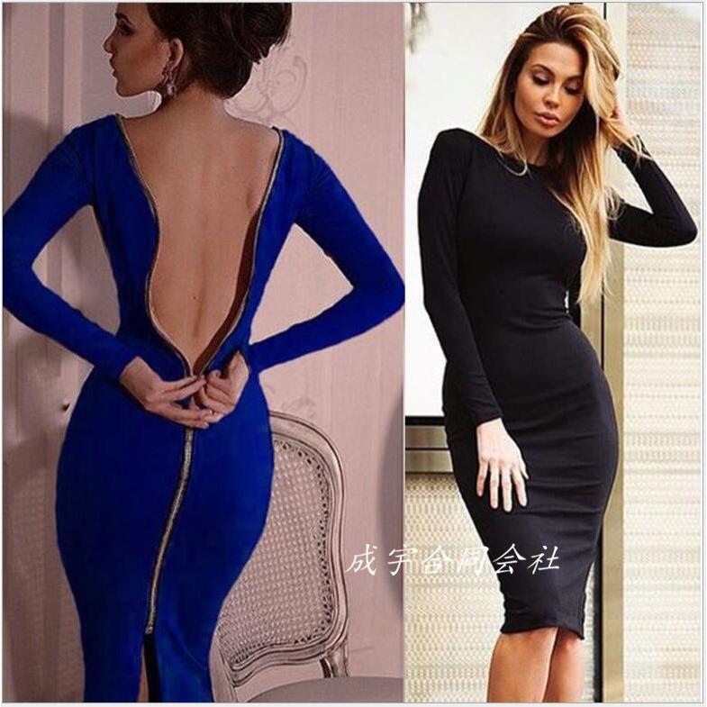 ワンピース レディース 欧米 セクシーワンピース 長袖 タイトワンピ