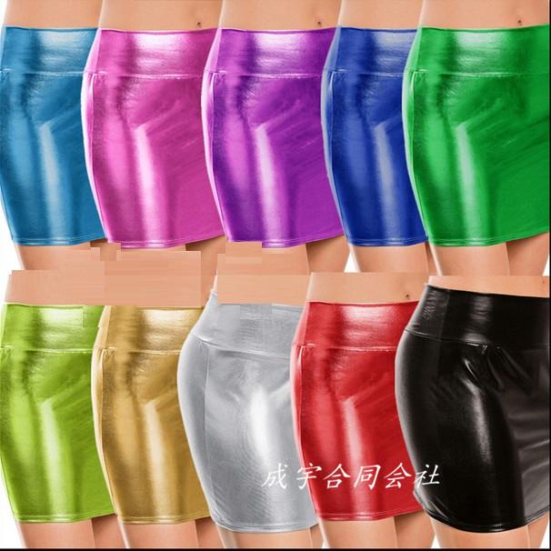 エナメル PUレザー スカート レディース ミニスカート タイトスタイル
