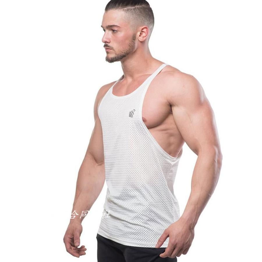 メッシュ 通気性 メンズ ノースリーブ Tシャツ タンクトップ