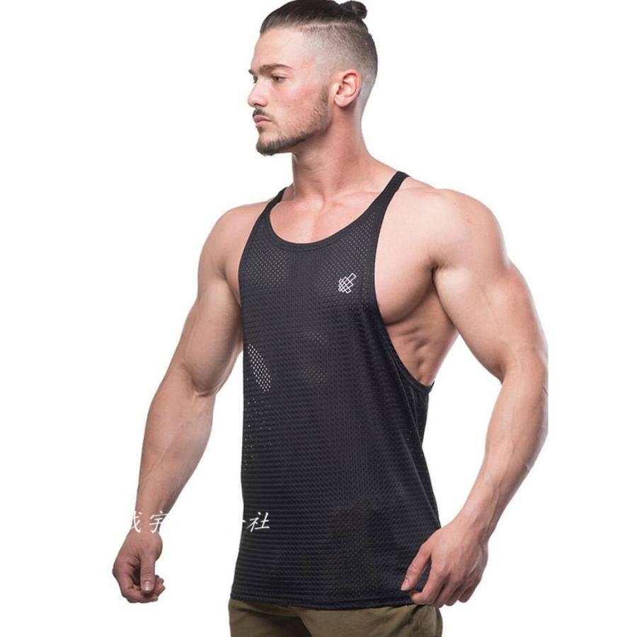メッシュ 通気性 メンズ ノースリーブ Tシャツ タンクトップ