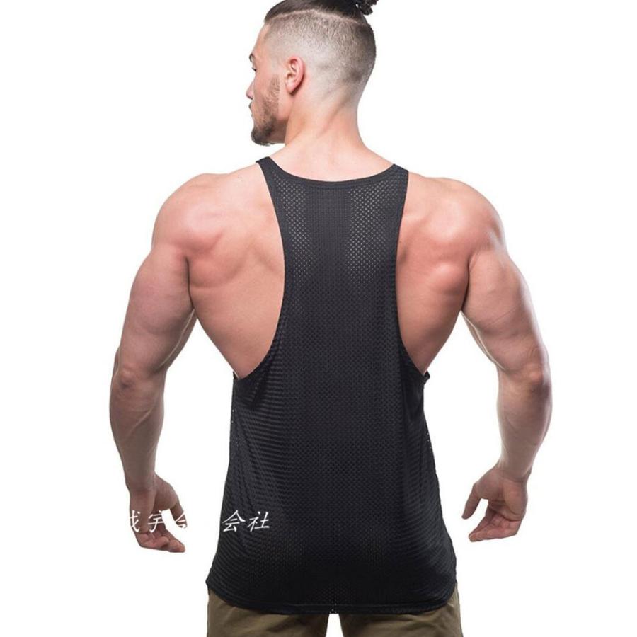 メッシュ 通気性 メンズ ノースリーブ Tシャツ タンクトップ