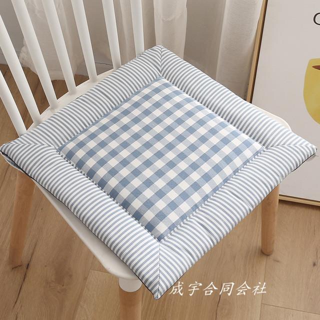 棉麻 コットンリネン 座布団 北欧 おしゃれ 40*40cm チェック柄