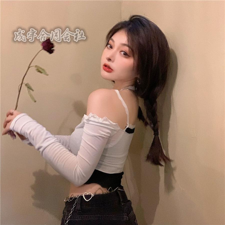 オフショルダー へそ出し トップス レディース キャミ カシュクール タイトフィット ショート 2点セット スリム 韓国ファッション セクシー 代30代40代 Ls 6928 成宇合同会社 通販 Yahoo ショッピング