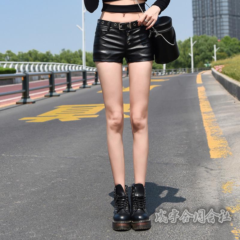 レザーショートパンツ フェイクレザー 短パン レディース ショーパン